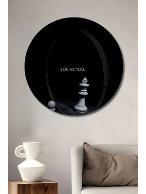 Teona Ahşap Satranç Tahtasında Krallık Yolculuğu Ahşap Dekoratif Tablo Yuvarlak Duvar Tablosu