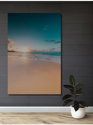 Teona Ahşap Altın Kumlar Denizi Sulu Boya Görünümlü Ahşap Ev,antre,salon,ofis,mutfak,yatak Odası Tablo