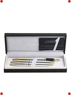 MarkEntegra Krom Altın Kalem Seti: Dolma, Tükenmez, Versatil