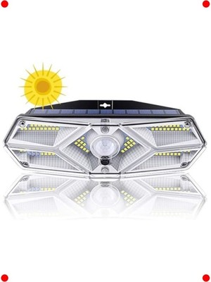 MarkEntegra Güneş Enerjili Hareket Sensörlü, 6 Taraflı 104 LED Aydınlatma