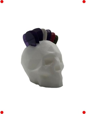 MarkEntegra Beyaz Geometrik Kurukafa Pena Tutucu - Yay Model