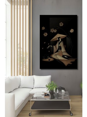 Teona Ahşap Japon Çay Seremonisi Sulu Boya Görünümlü Ahşap Dekoratif Ev,antre,ofis,mutfak,yatak Odası Tablo