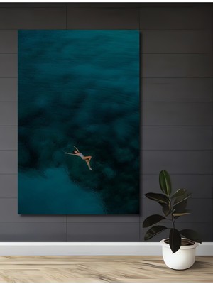 Teona Ahşap Masalsı Deniz Kızı Yağlı Boya Görünümlü Dekoratif Ahşap Ev,antre,ofis,mutfak,yatak Odası Tablo