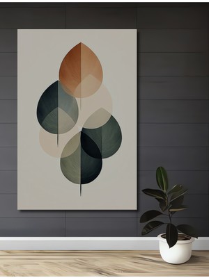 Teona Ahşap Soyut Yaprak Desenli Pastel Tonlar Ahşap Dekoratif Ev,antre,salon,ofis,mutfak,yatak Odası Tablo