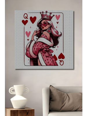 Teona Ahşap Kraliçe Kartı Sulu Boya Görünümlü Dekoratif Ahşap Ev,antre,salon,ofis,mutfak,yatak Odası Tablo