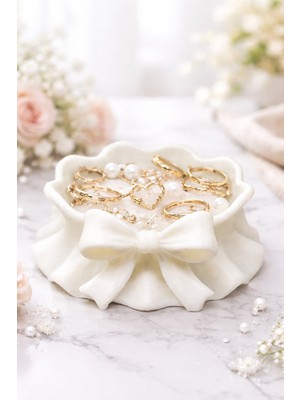 GursoLab ✨ Fiyonklu Dekoratif Takı & Aksesuar Kasesi ✨