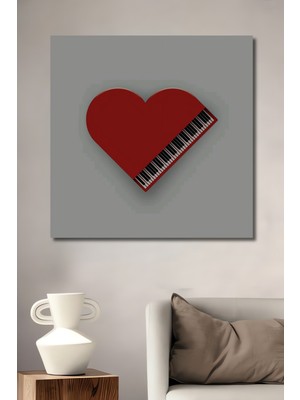 Teona Ahşap Kalpten Çıkan Müzik Dijital Baskı Ahşap Dekoratif Ev,antre,salon,ofis,mutfak,yatak Odası Tablo