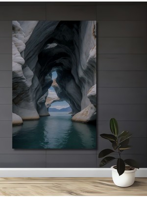 Teona Ahşap Gızemlı Mağara Manzarası Yağlı Boya Görünümlü Ahşap Dekoratif Ev,antre,salon,ofis,mutfak Tablo