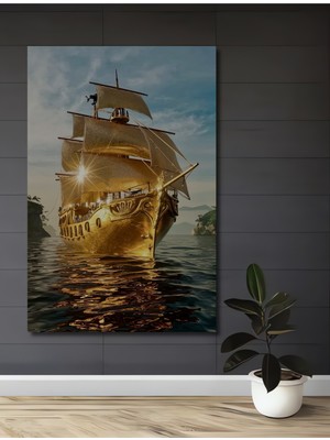 Teona Ahşap Altın Yelkenli Bir Masal Ev,antre,ofis,mutfak,yatak Odası Tablo