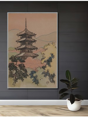 Teona Ahşap Japon Pagoda Ahşap Dekoratif Ev,antre,salon,ofis,mutfak,yatak Odası Tablo