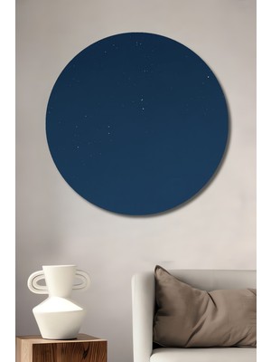 Teona Ahşap Renkli Karakalem Görünümlü Modern Sanat Ahşap Dekoratif Tablo Yuvarlak Duvar Tablosu