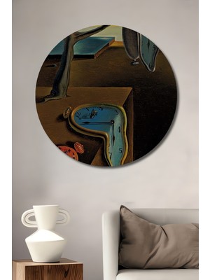 Teona Ahşap Akışkan Zaman ve Karınca Sanat Ahşap Dekoratif Tablo Yuvarlak Duvar Tablosu