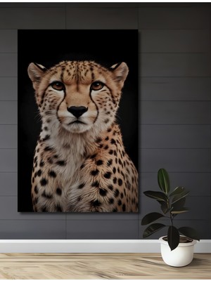 Teona Ahşap Cheetah Kralı Yağlı Boya Görünümlü Dekoratif Ahşap Ev,antre,salon,ofis,mutfak,yatak Odası Tablo