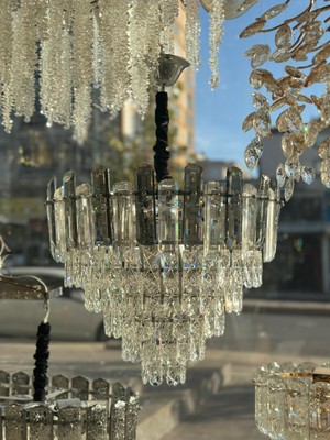 LED Yeni Model 50 cm Kristal Lüx Salon Avize Krom Renk Ithal Kasa