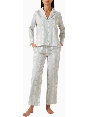 Nanou Pamuk Saten Pijama Takımı Toile De Jouy Desenli