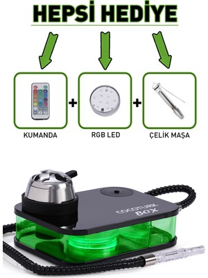 Cocoturk Işıklı Portatif Masa Üstü Nargile Takımı Seyahat Nargilesi Kamp Nargilesi Stok Kodu: Pmün