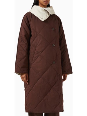 Varley Annalise Reversible Wrap Coat, Lüks Çift Taraflı Kahverengi Kaban