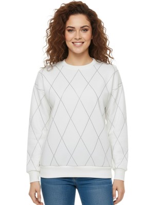 Baglan Kadın Sıfıryaka Sweatshirt Taşlı BGL-ST05060