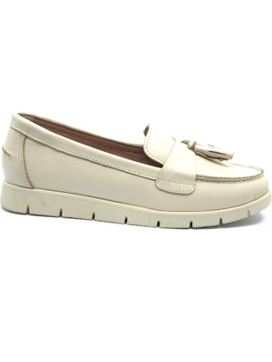 Venüs Piske Hakiki Deri Kadın Babet Ayakkabı