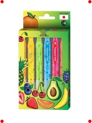 MarkEntegra Fosforlu Meyve Serisi Mekanik Kurşun Kalem Seti (6'lı)