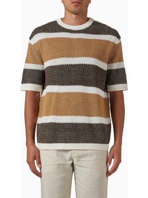 Tığ Örgüsü Erkek Tişört, Minimalist Tasarım, Organik Pamuk & Keten