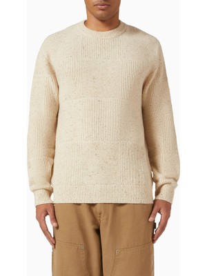 Orbit Yün Karışımlı Nervürlü Kazak, Erkek, Bej