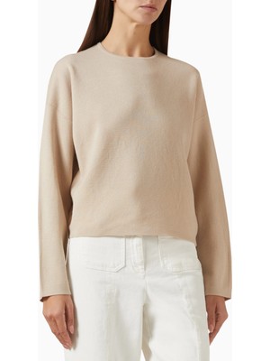 Marella Crewneck Wool Knit Kazak, Yumuşak Saf Yünlü Klasik Basic Tasarım