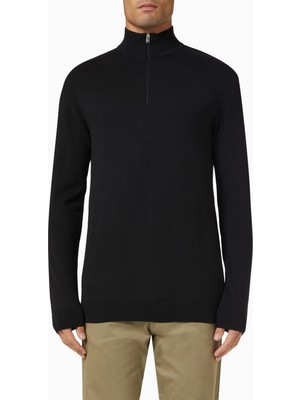 Pamuklu Yarım Fermuarlı Hırka, %100 Pima Pamuk