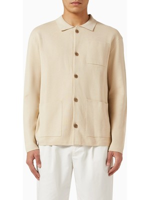 Organik Pamuk Karışımlı Rahat Kesim Hırka, Modern Erkek Minimalist Stili