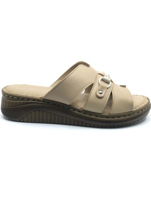 Venüs Roz Hakiki Deri Kadın Terlik