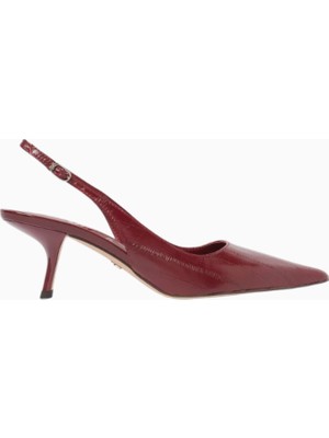 Sam Edelman Bianka 60 Bordo Nappa Deri, Alçak Topuklu Kadın Slingback Pump