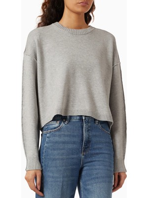 Good American Oversize Crewneck Triko, Rahat-Modern Şık Kadın Kazak