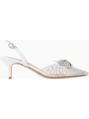 Trudi 50 Kristal Slingback Topuklu Ayakkabı, Zarif ve Işıltılı Tasarım