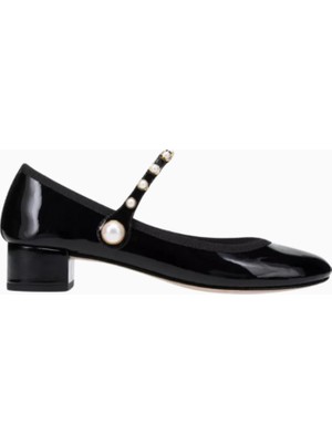 Repetto Rose 30 Mary Jane Pumps, Parlak Deri, Inci Detaylı, 30MM Topuk, Zarif Fransız Tasarımı