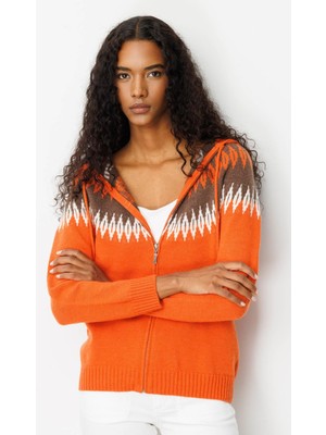 Centilmen Desen Triko Kapüşonlu Robası Baklavalı Hırka 25230