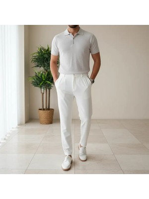 Moda Poliviskon Çift Pileli Pantolon