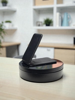 Ozokstore Manyetik Standlı Deri Magsafe Cüzdan Arkası Kartlıklı