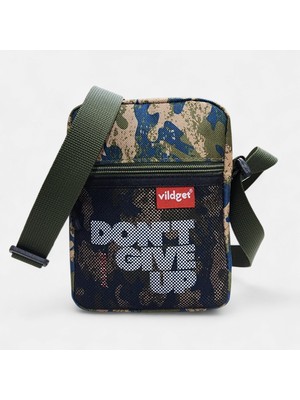 Vildget Kamuflaj File ve Slogan Detaylı Çapraz Çanta Crossbody Bag 18X14X5