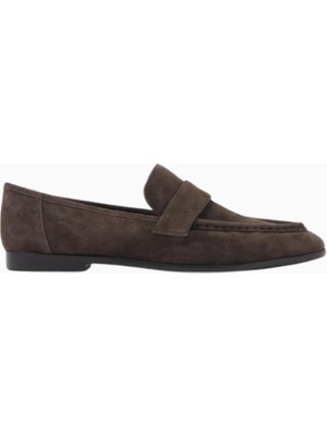 Black Suede Studio Arrow Süet El Yapımı, Zarif Penny Detaylı Slip-On Loafer