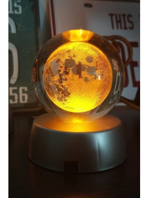 Ay Temalı Işıklı Cam Küre, Dekoratif ve Şık Hediye Seçeneği