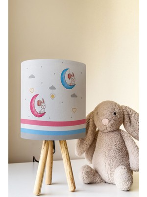 Talia Home Tavşanlar Desenli Çocuk Odası Abajur Masa Lambası TLAB-073