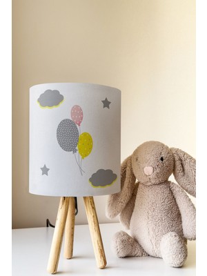 Talia Home Balon ve Bulut Desen Çocuk Odası Abajur Masa Lambası TLAB-161