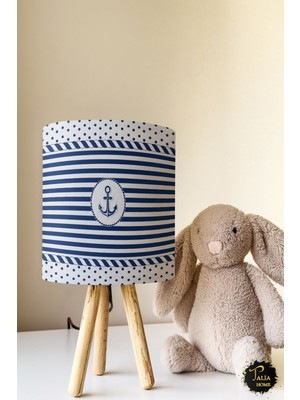 Talia Home Gemici Çapa Desenli Çocuk Odası Abajur Masa Lambası TLAB-024