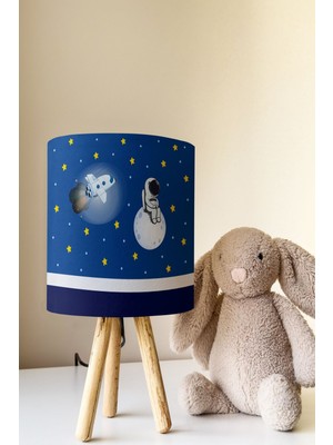 Talia Home Astronot Uzay Spacex Desenli Çocuk Odası Abajur Masa Lambası TLAB-150