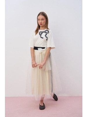 Loco Loco Kız Çocuk Tül Yanları Tikta Uzun  Etek