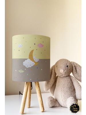 Talia Home Bulut Desenli Çocuk Odası Abajur Masa Lambası TLAB-021
