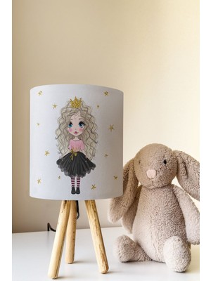 Talia Home Kıvırcık Prenses Çocuk Odası Abajur Masa Lambası TLAB-067