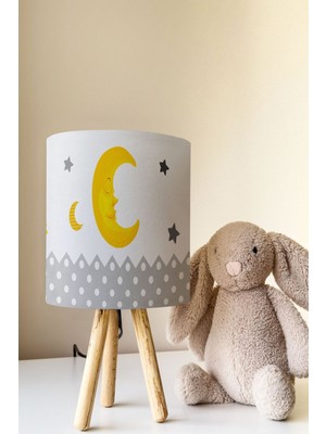Talia Home Yıldız ve Ay Desenli Çocuk Odası Abajur Masa Lambası TLAB-250