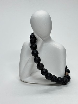 Gemsartdeco Lav Taşı Doğaltaş Bileklik Siyah