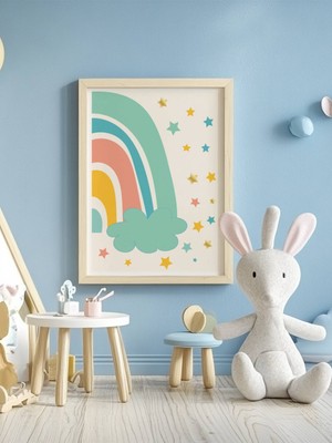 Fuart.Co Sihirli Gökkuşağı Temalı Çocuk Odası Posteri Kuşe Baskı (Çerçevesiz) CCFU